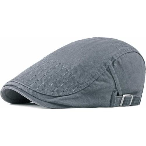 2021 Cotton four seasons solid color striped Newsboy Caps Flat Peaked Cap Men and Women Painter Beret Hats 66