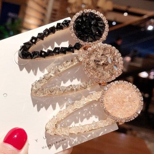 Concise Fringe Hairpin For Maiden Luxury Crystal Hollow Out Water Drop Hair Clip Solid Stones Hairgrips Hair Jewelry Accessories