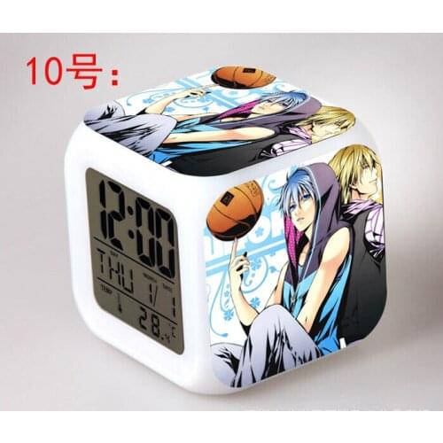 Japanese Anime Kuroko No Basketball LED 7 Color Flash Digital Alarm Clocks Kids Night Light Bedroom Clock reloj despertador