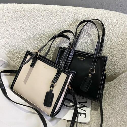 Women Casual Solid Large Capacity Fashion Crossbody Handbags Vintage PU Leather Ladies Simple Shoulder Bags Top-handle Bags