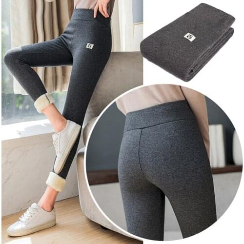 2021 Women Fleeced Leggings Woman Skinny Thick Velvet Fleece Leggins Autumn Winter Warm Pants Home Work Trousers New Oversized
