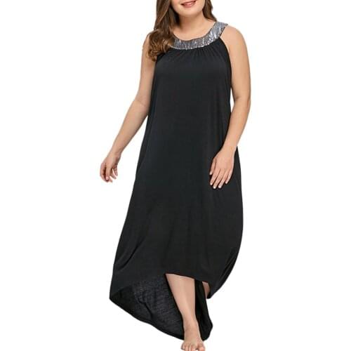 ZZH6802 Wholesale Items Plus Size Sleeveless Solid Color Chiffon Women Christmas Clothing Party Dresses Maxi Dresses for Women