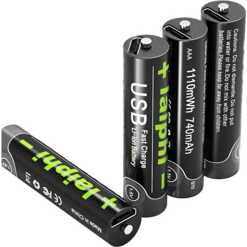 4PCS AAA 1.5V 1110mwh USB Rechargeable AAA Lipo Battery li-polymer lithium li-ion battery