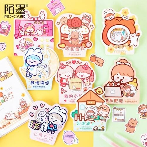 40pcs Rabbit Charactor Stickers For Diy Albums Diary Decoration Cartoon Scrapbooking Kawaii School Office Stationery