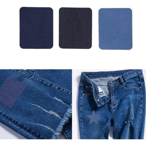 6/12/18PCS DIY Design Iron On Denim Fabric Patches Clothing Jeans Repair Kit 5 Colors Clothing Jeans Repair Kit