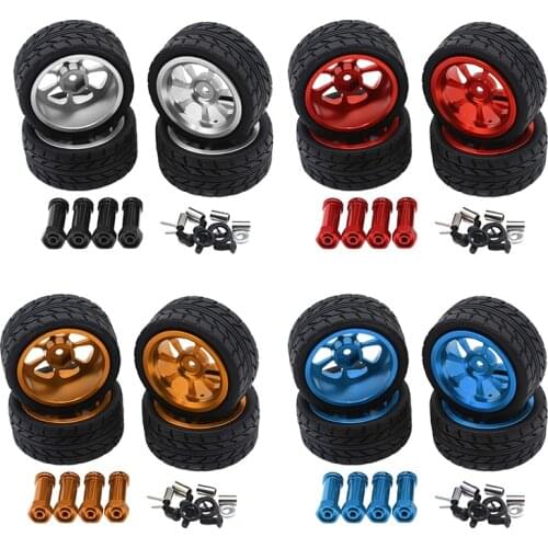 65mm Alloy Wheel Tire Tyre with Lengthened 12mm Combiner for Wltoys 144001 A959 A949 A969 A959B RC Car Parts