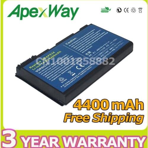 Apexway 4400mAh 14.4V Laptop Battery for Acer Travelmate 5320 5520 5720 7720 Extensa 5210 5220 5620 Series BT.00603.029 GRAPE32
