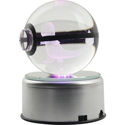 80mm Anime Figures Laser Engraving Crystal Ball for Kids Christmas Birthday Gifts Home Decoration