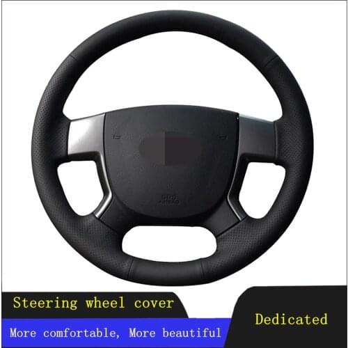 DIY Car Accessories Steering Wheel Cover Black Hand-stitched Breathable Artificial Leather For Geely EMGRAND EC7 EC715 EC718
