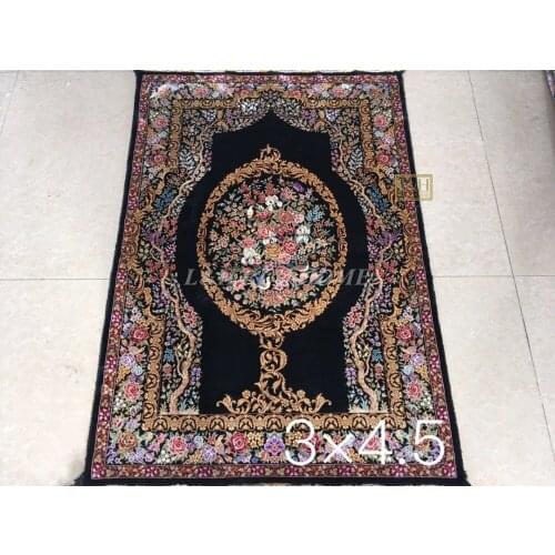 Free shipping 3'X4.5' 230 Line Handmade Silk Oriental Persian Rug hand Knotted silk carpet for home decoration