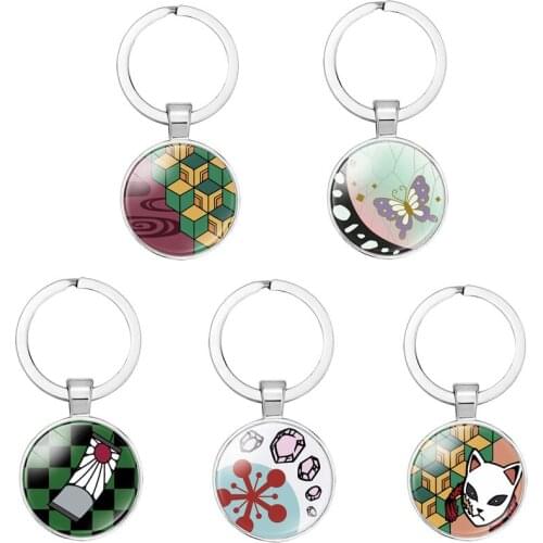 Keychain Cosplay Anime Demon Slayer Kimetsu No Yaiba Exquisite Key Chains Creativity New Kamado Tanjirou Pendant Keyring Gifts