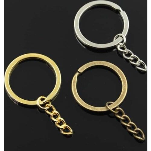 10pcs Key Ring Chain 3 Colors Gold Bronze Silver Color 30mm Round Split Metal Key Chain DIY Keychain Keyrings Wholesale