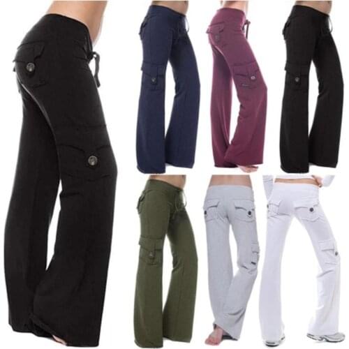 Cargo Pants Women Plus Size Strong Elastic Wide Leg Trousers Female Soft Joggers Sports Drawstring Straight Sweatpants