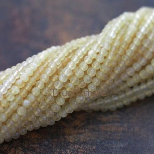 Top Grade Yellow Jades Tiny Beads Jewelry Findings Small Round Jades Beads Strand For Bracelet or Necklace In 3 mm BE6282