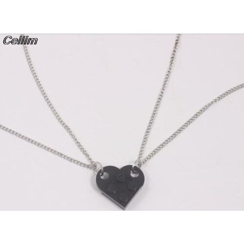 10Pcs Link Chain Necklace Building Brick Love Heart Pendant Necklace For Women Men Couple 2021 Friendship Valentines Gift