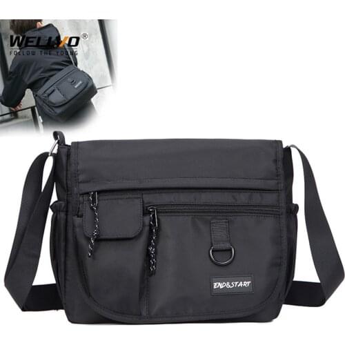 Men Oxford Shoulder Bag Travel Handbags Multifunction Messenger Bags Solid Chest Black Satchels Pack Casual Crossbody Bags X60C