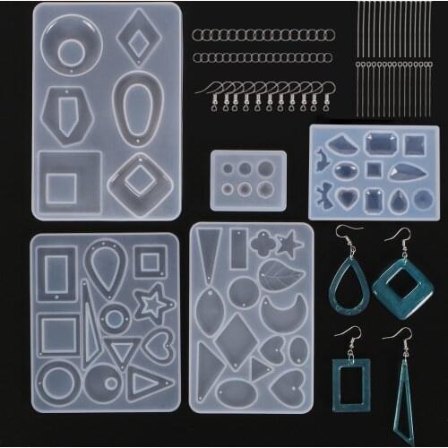 Mixed Style Silicone Epoxy Resin Casting Molds UV Resin Tool Set For DIY Pendant Jewelry Makeing Filling Handcraft Gifts