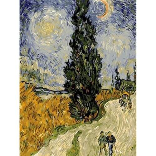 GATYZTORY 60x75cm Frame Diy Painting By Numbers Canvas Drawing Abstract Landscape Handpainted Gift Wall Decor Artwork