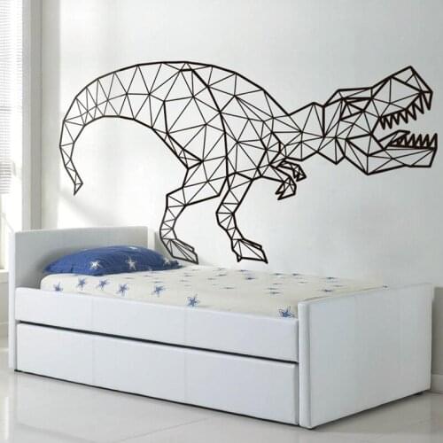 Dinosaur Wall Decals, Geometric Dinosaur Vinyl Sticker T-Rex Kids Room Wall Art, Bedroom Decor, Gift For Kids Z382
