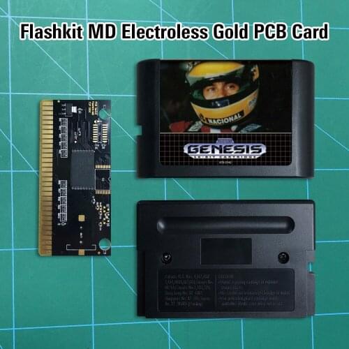 Ayrton Sennas Super Monaco GP II -Flashkit MD Electroless Gold PCB Card 16 bit MD Games Cartridge For MegaDrive Genesis console