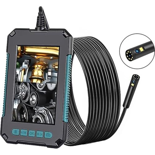 8mm Endoscope Camera Ip67 Waterproof 1960*1080 Industrial Borescope With 4.3“ Hd Screen Led Pipe Inspection Hard Cable
