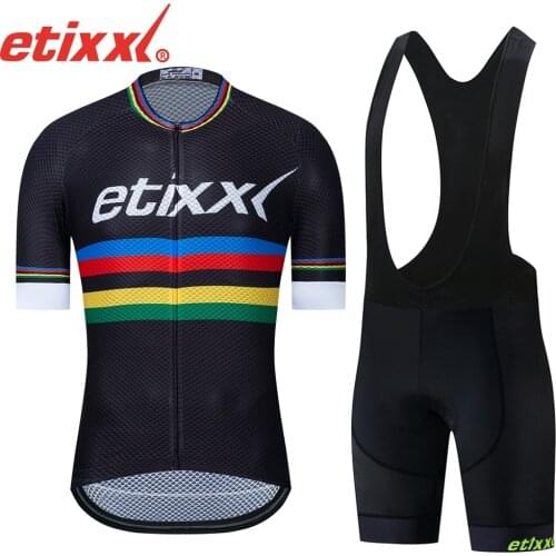 ETIXXL 2021 Cycling Jersey 5D bib Set MTB Bike Clothing Breathable Bicycle Clothes Mens Short Maillot Culotte