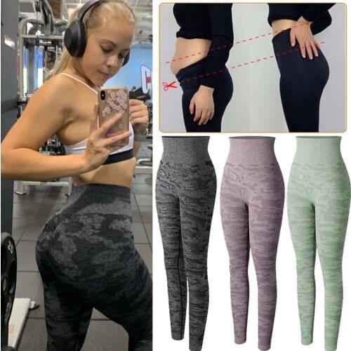 New Womens Seamless High Waist Leggings Fitness Running Legging Push Up Sport Pants Energy Elastic Slimming Trousers Gym Leggins