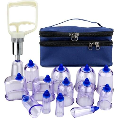 Meridian acupoint dredge therapy TCM 13 cans vacuum cupping device beauty body massage