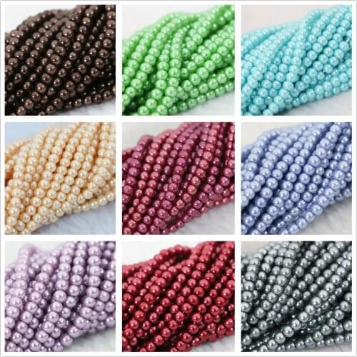 Fashion multicolor shell round pearl 3mm charms women girls newly making loose beads jewelry 15"B1185