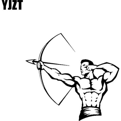 YJZT 15.8CM*14.6CM Archery Car Sticker Bow Arrow Vinyl Decal Extreme Sports Black Silver C10-02139