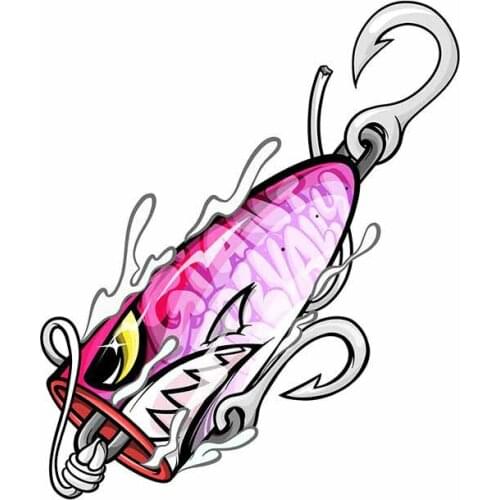 Car Stickers Decor Motorcycle Decals Fish Lure Decorative Accessories Creative Sunscreen Waterproof PVC,13cm