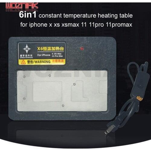 Newest 6in1 Mainboard layering Constant temperature heating table for iphone x xs xsmax 11 pro max fixture desoldering platform