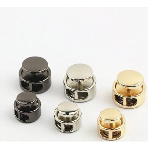 10pcs/lot new luggage hardware accessories backpack clothing double hole round bead metal rope buckle