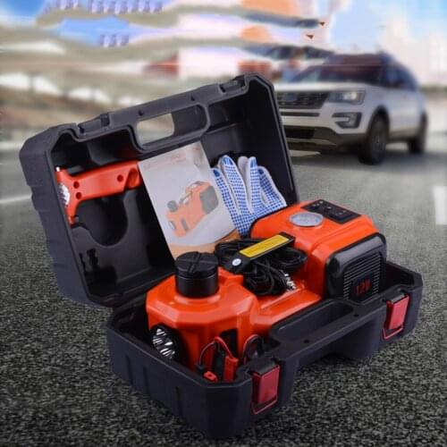 NthPower 12V Electric Car Hydraulic Jack 5Ton with Tire Inflator Pump and LED Flashlight 3 in 1 Lift jacks kit With Safe Hammer