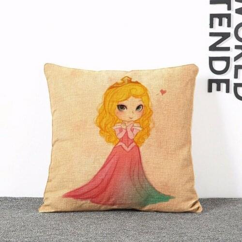 Mermaid cartoon creative linen pillow cushions Waist pillow back of the head of a bed office car pillow cases without the core