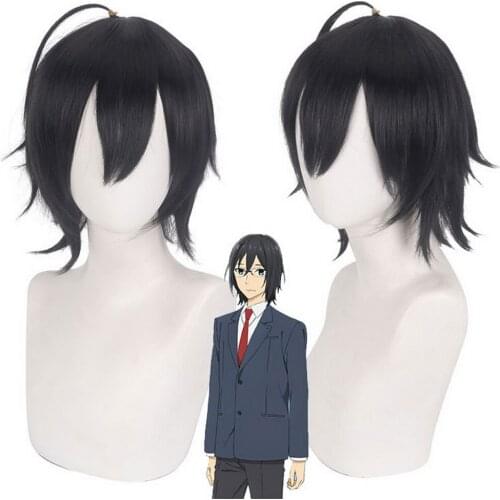 Anime Miyamura Izumi Short Black Cosplay Wig Men Synthetic Hair Halloween Costume Party Wigs