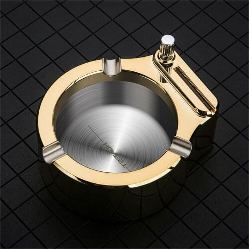 High Quality Retro Metal Ashtray Cigarette Multifunctional Torch Lighter Home Decoration Cigar Smoking Accessories Creative Gift