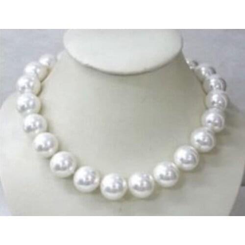 18mm AAAA white SOUTH SEA shell pearl necklace 18"^^@^NEW style Fine jewe Noble Natural Natural FREE SHIPPING