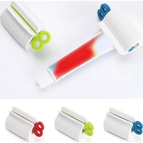 1Pc 3 Colors Home Plastic Toothpaste Tube Squeezer Easy Dispenser Rolling Holder Bathroom Supply Tooth Cleaning Accessories