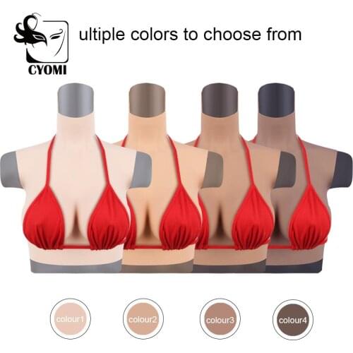 CYOMI Realistic Silicone Boobs High Collar Breast Forms Enhancer Mastectomy prosthesis Crossdresser Drag Queen Transgender 5G