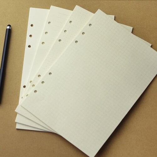 80 Sheets/Pack Loose Leaf Notebook Filler Paper Insert Refill 6 Holes A5 A6 Spiral Office & School Supplies
