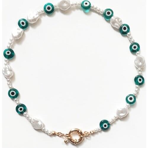 Vintage Charm Eye Beads Beaded Necklace Handmade Imitation Pearl Mix And Match Short Accessories 2021 ожерелье для женщин