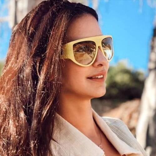 DENISA Vintage Yellow Sunglasses Women Retro Cat Eye Sunglasses 2020 Fashion Trendy Cateye Sun Glasses Shades gafas de sol G2207