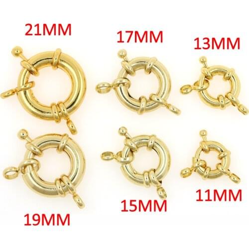 Copper Plated 24K Gold Environment-Friendly Silver Round Boat Buckle Joker Round Buckle DIY Bracelet Necklace Accessories