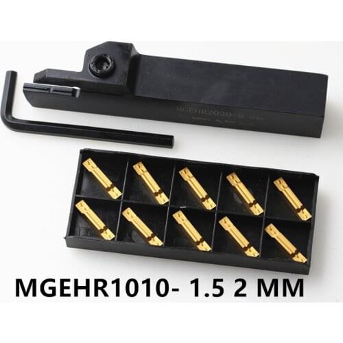 1PC MGEHR1010 - 1.5 2 MM MGEHL1010-1.5 MGEHL1010-2 External Grooving Lathe Bar, Tool Holder Set And Blade 10PCS MGMN150 MGGN200