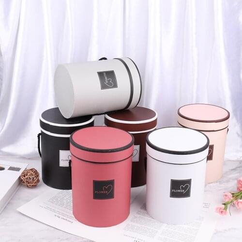 1PC Practical Large New Handheld Flowers Bouquet Paper Packing Box Case Lid Hug Bucket Plant Package Florist Gift Storage Boxes