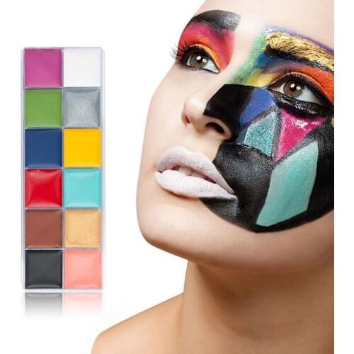 12 Colors Body Paint Oil Multifunctional Non-Fading Flash Tattoo Face Halloween Party Fancy Dress Beauty Makeup Tool