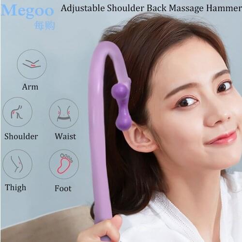 2Pcs Adjustable Hook Back Acupoint Deep Pressure Cane Massage Hammer Muscle Body Relaxation Fatigue Relief Massager Stick