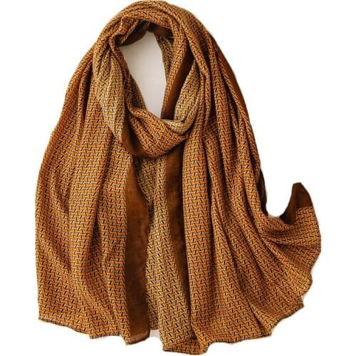 2021 Fashion Newest Geometry Cotton Printed Scarf Shawls Wraps Hijabs 2Colors 10pcs/lot