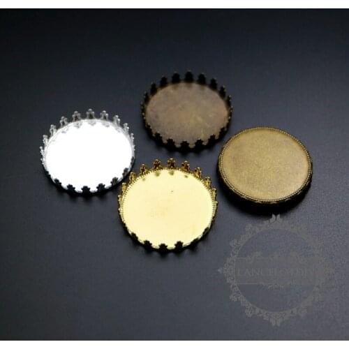 25mm gold,silver,bronze brass crown bezel tray settings DIY jewelry supplies findings 1411184